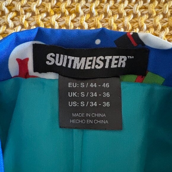 Suitmeister Men's Christmas Suit - Festive X-Mas Holiday Print - Size S (36-38) - Picture 4 of 6